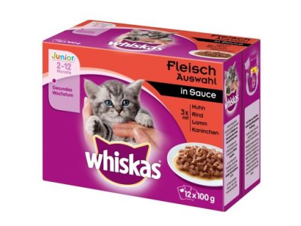 Whiskas junior masový výběr v omáčce 12 x 100g