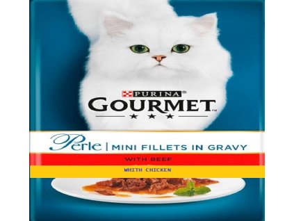 Gourmet Perle 4 x 85g Gravy Delight kuře a hovězí