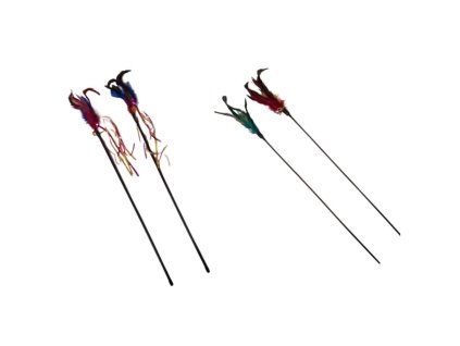 Proutek pro kočku 50cm s peřím