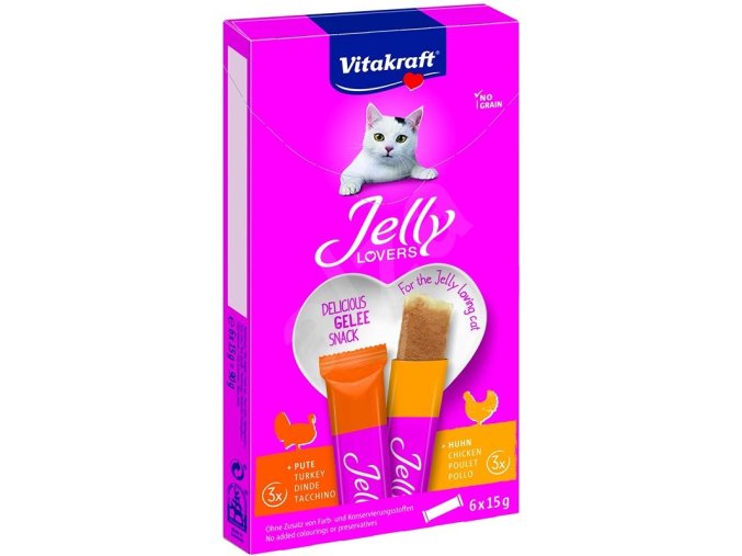 Vitakraft Cat pochoutka Jelly Lovers kuře, krůta 6 × 15g