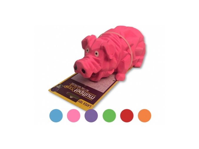 Hračka Multipet Origami Pals chrochtající prase latex 20,5 cm