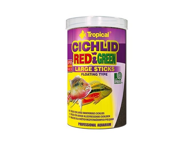 Tropical Cichlid Red+green large stick
