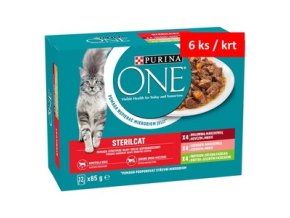 PURINA ONE 12X85g STERILCAT mini filetky hovězí, losos a krůta