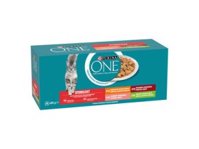 PURINA ONE 12X85g STERILCAT mini filetky hovězí, losos, kuře a krůta