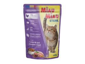 Miau Miau Cat Sterilised kuřecí, kapsa 100 g