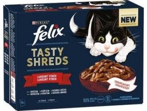 Felix Tasty Shreds lahodný výběr ve šťávě 12 × 80 g