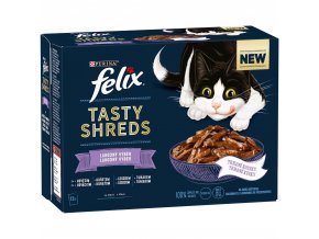 Felix Tasty Shreds mix výběr ve šťávě 12 × 80 g
