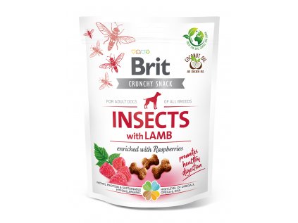 BRIT Care Dog Crunchy Cracker Insects with Lamb enriched with Raspberries 200g