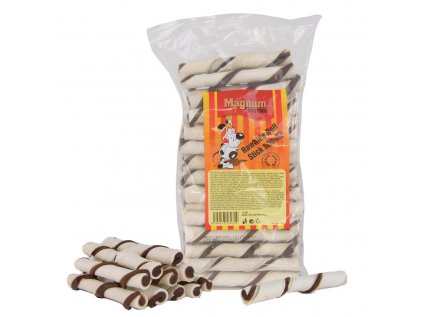 MAGNUM Rawhide roll stick 5" 12,5cm (cca 40 ks) BROWN/WHITE