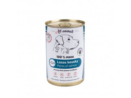 ALL ANIMALS DOG losos kousky 400g