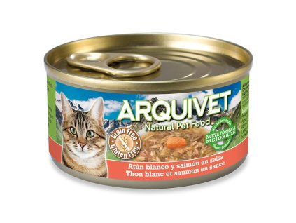white tuna and salmon in sauce 80 gr wet food cans for cats