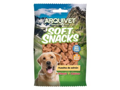 pack 14 units soft snacks salmon bones 100 g dog treats