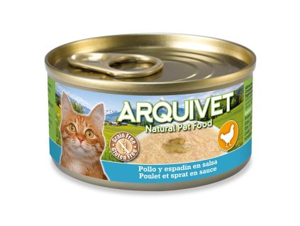 ARQUIVET kuracia konzerva v omáčke so šprotami pre mačky 80g