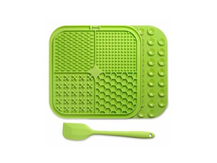 licking mat and spatula blue color 20x20cm(1)