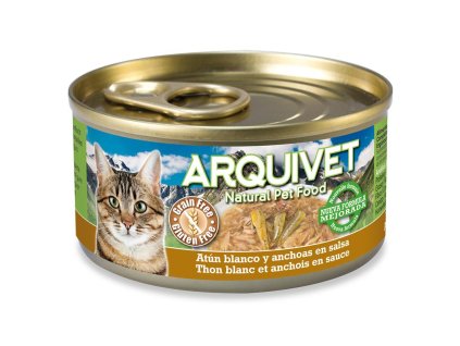 white tuna and anchovies in sauce 80 gr wet food cans for cats