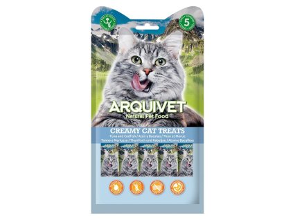 pack creamy cat treats snack cremoso de atun y bacalao expositor de 12 bolsas con 5x14 g1
