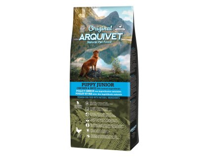 arquivet original puppy junior chicken and rice 12 kg dry dog food for puppies junior and gestant mothers(1)