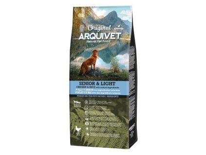 arquivet original senior light chicken and rice 12 kg dry dog food for all kinds of breeds