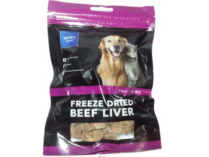 WAFI Freeze Dried Liofilizowana Watroba Wolowa 50g Smakolyk dla Psa i Kota