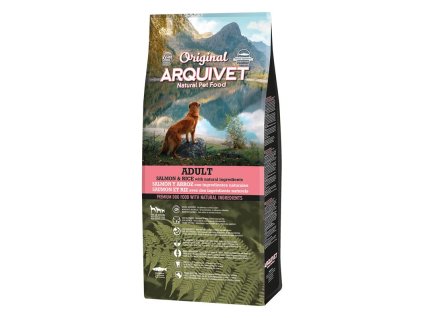 arquivet original adult salmon and rice 12 kg dry dog food for all kinds of breeds 1