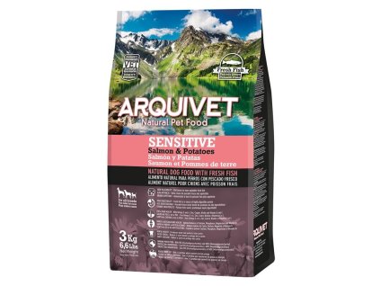 arquivet sensitive pienso para perros adultos salmon y patatas 3 kg