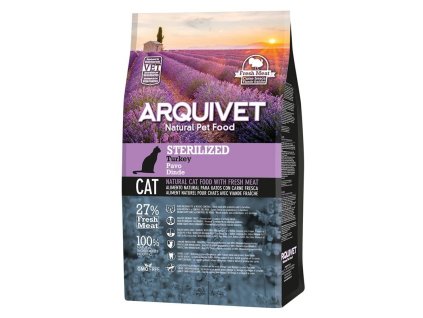 arquivet sterilized pienso para gatos esterilizados pavo 1 kilo y medio