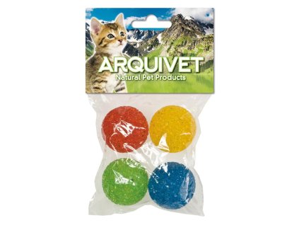 ARQUIVET Gumové loptičky s rolničkou 3,5 cm pre mačky 4 ks.