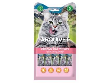 creamy cat treats snack cremoso de salmon bolsa con 5 sobres de 14 g