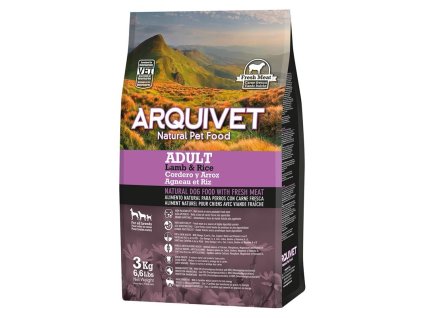 arquivet adult pienso para perros adultos cordero y arroz 3 kg