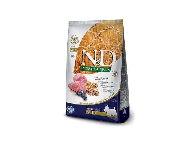 N&D LG DOG Adult Mini Lamb & Blueberry 800g