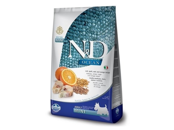 N&D OCEAN DOG LG Adult Mini Codfish & Orange 800 g