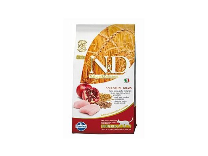 N&D LG CAT Neutered Chicken & Pomegranate 10kg