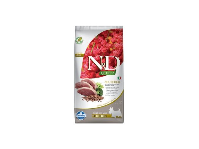 N&D Quinoa DOG Neutered Duck&Broccoli&Asp. Mini 7kg