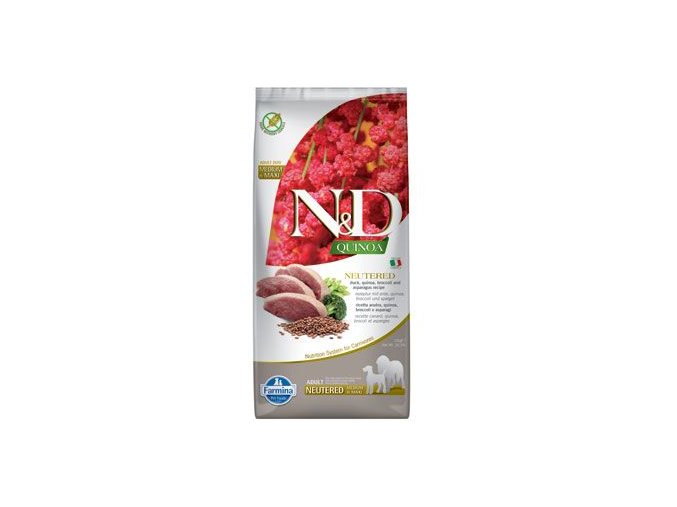 N&D Quinoa DOG Neutered Duck&Broccoli&Asp. 12kg