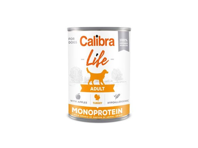 Calibra Dog Life  konz.Adult Turkey with apples 400g