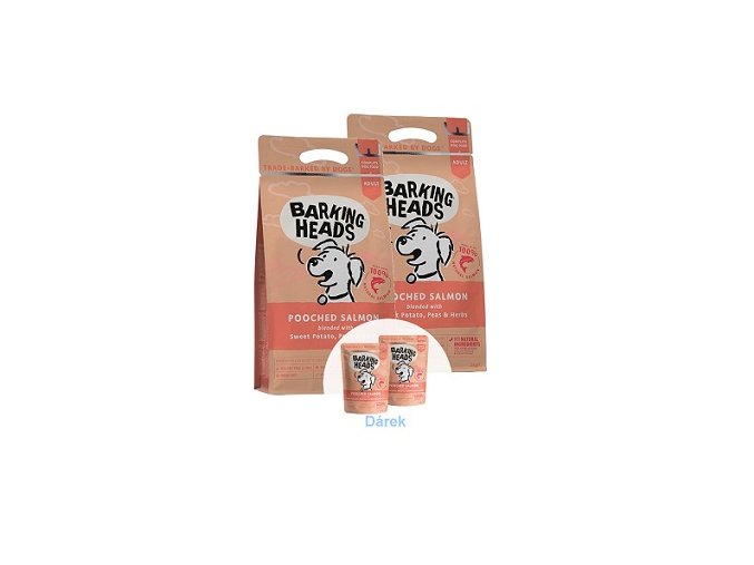 BARKING HEADS Pooched Salmon 2 x 12kg  + 2 x BARKING HEADS kapsička 300g