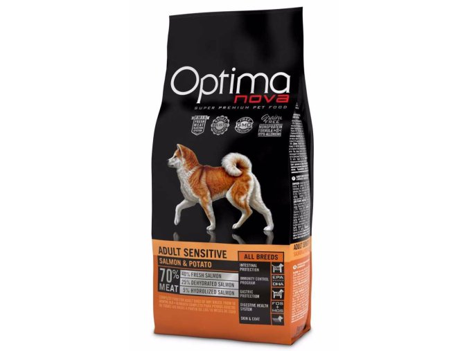Optima Nova Dog GF Adult Sensitive Salmon&Potato 12kg