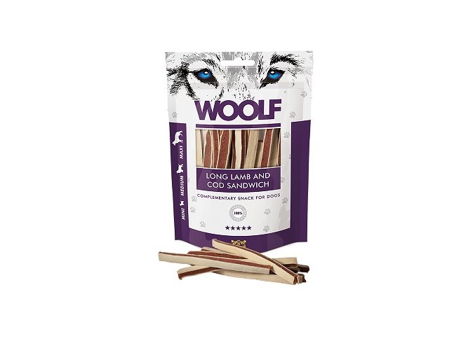 WOOLF pochoutka soft lamb and cod sandwich long 100g