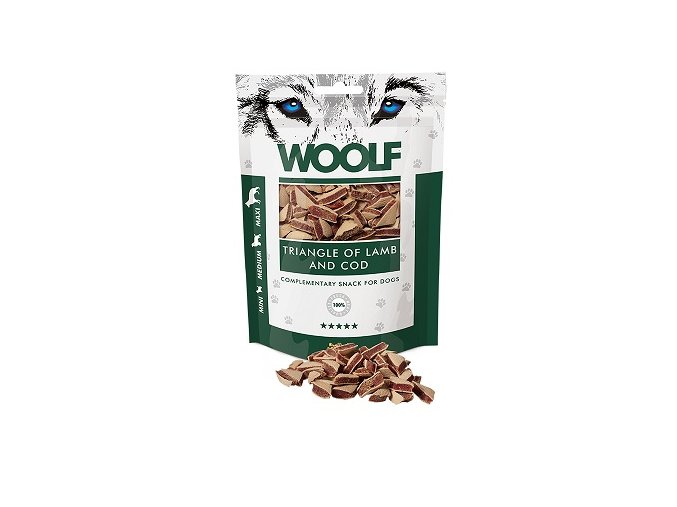 WOOLF pochoutka Lamb and Cod Triangle 100g