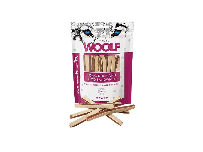 WOOLF pochoutka soft duck and cod sandwich long 100g