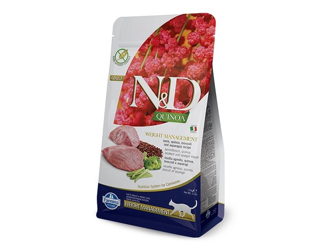 N&D GF Quinoa CAT Weight Mngmnt Lamb & Broccoli 1,5 kg
