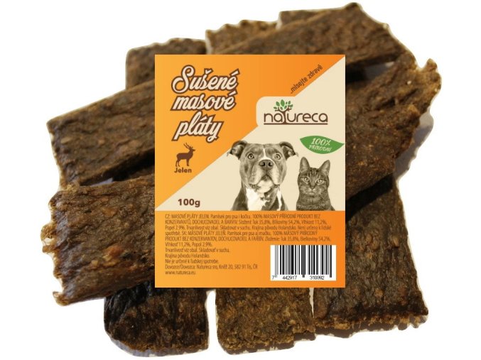 Natureca Masové pláty Jelen 100% maso 100 g