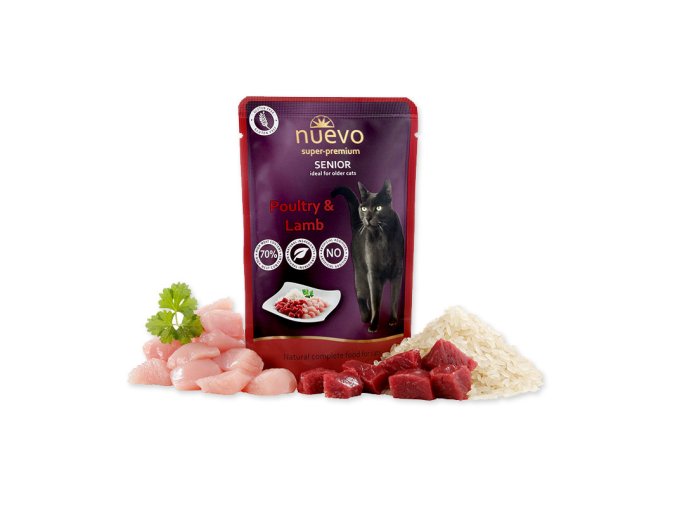 Nuevo Cat Senior drůbeží & jehněčí s rýží 85 g