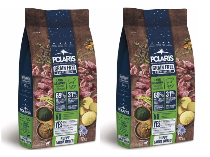 Polaris GF pes Puppy Large jehně, losos 2 x 12 kg
