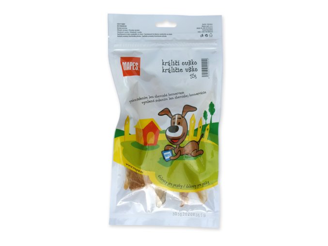 Pochoutka sušená MAPES králičí ouško 55g