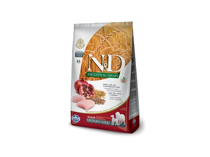 N&D LG DOG Senior M/L Chicken&Pomegranate 12 kg