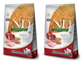 N&D LG DOG Adult M/L Chicken & Pomegranate 2 x 12 kg