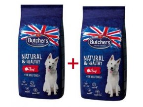 Butcher's Dog Natural&Healthy Dry s hovězím masem 2 × 15kg