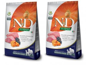 N&D GF Pumpkin DOG Adult M/L Lamb & Blueberry 2 x 12 kg