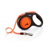 Vodítko FLEXI Neon S pásek 5m/15kg - oranžová